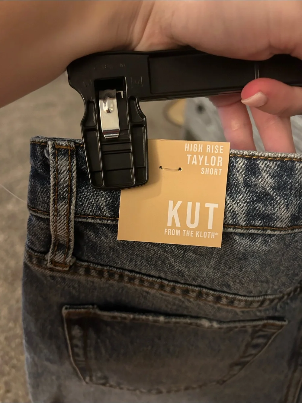 Kut from the Kloth Distressed Dark Blue Denim Shorts
